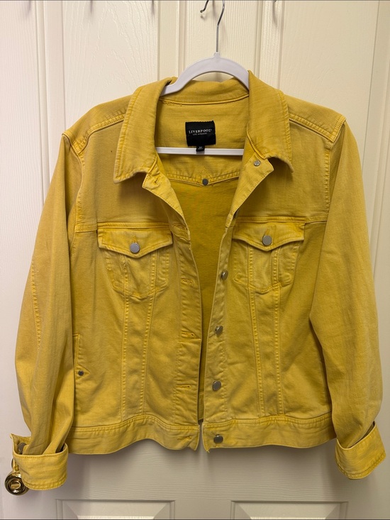 Liverpool Los Angeles Jackets & Blazers - Liverpool Yellow Denim Jacket with Button Front